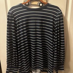 24/7 from maurices shirt xxl blue striped long sleeve with puffed at end